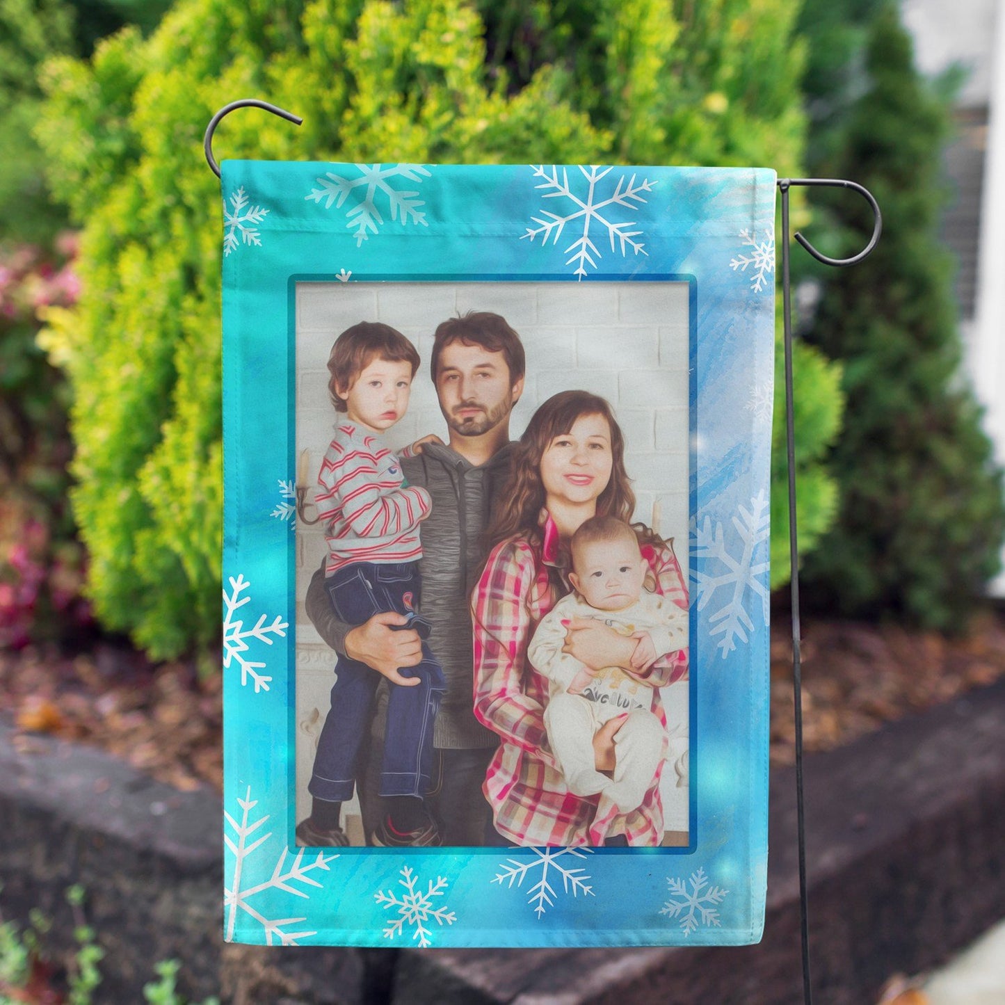 Personalized Snowflakes House Flag & Garden Flag