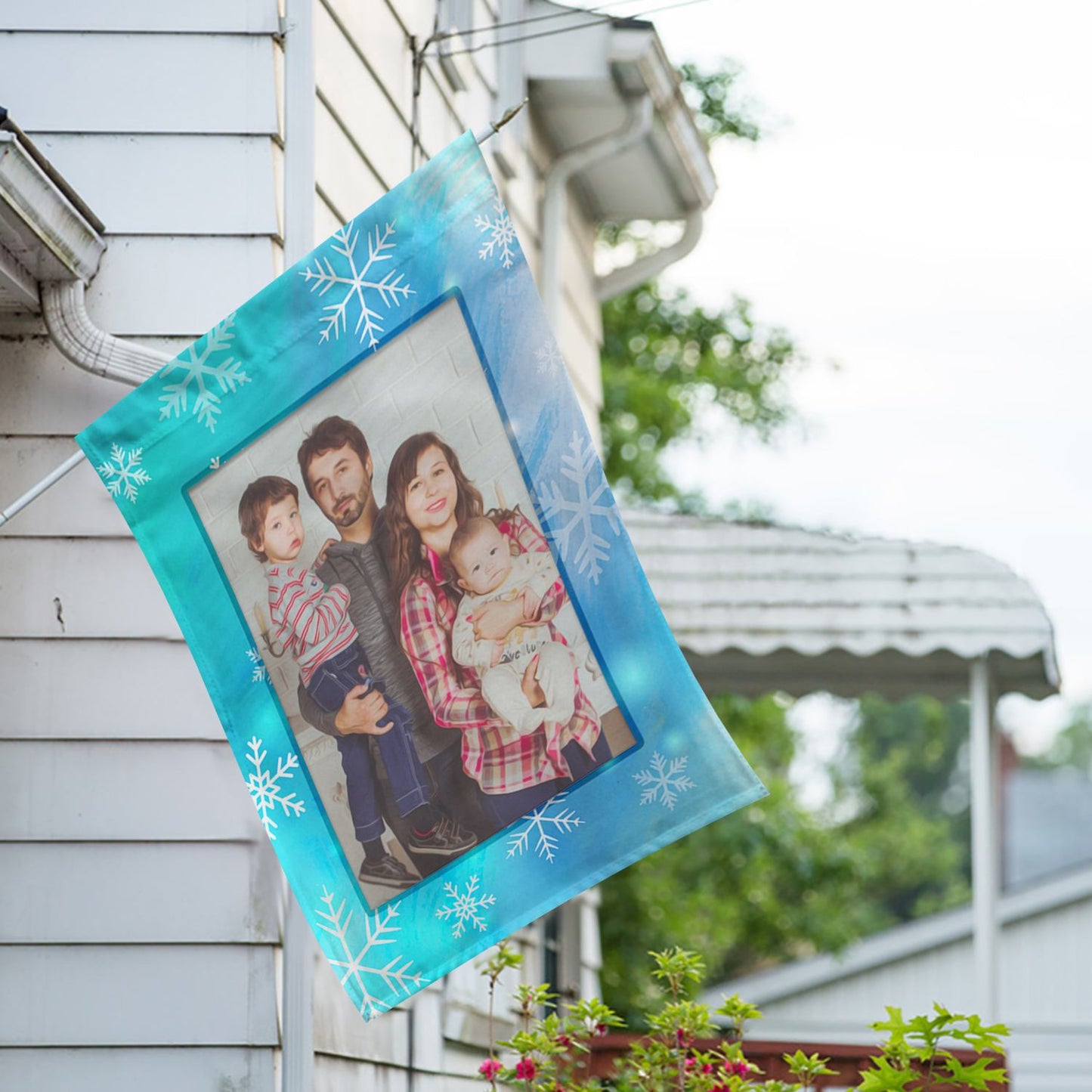 Personalized Snowflakes House Flag & Garden Flag
