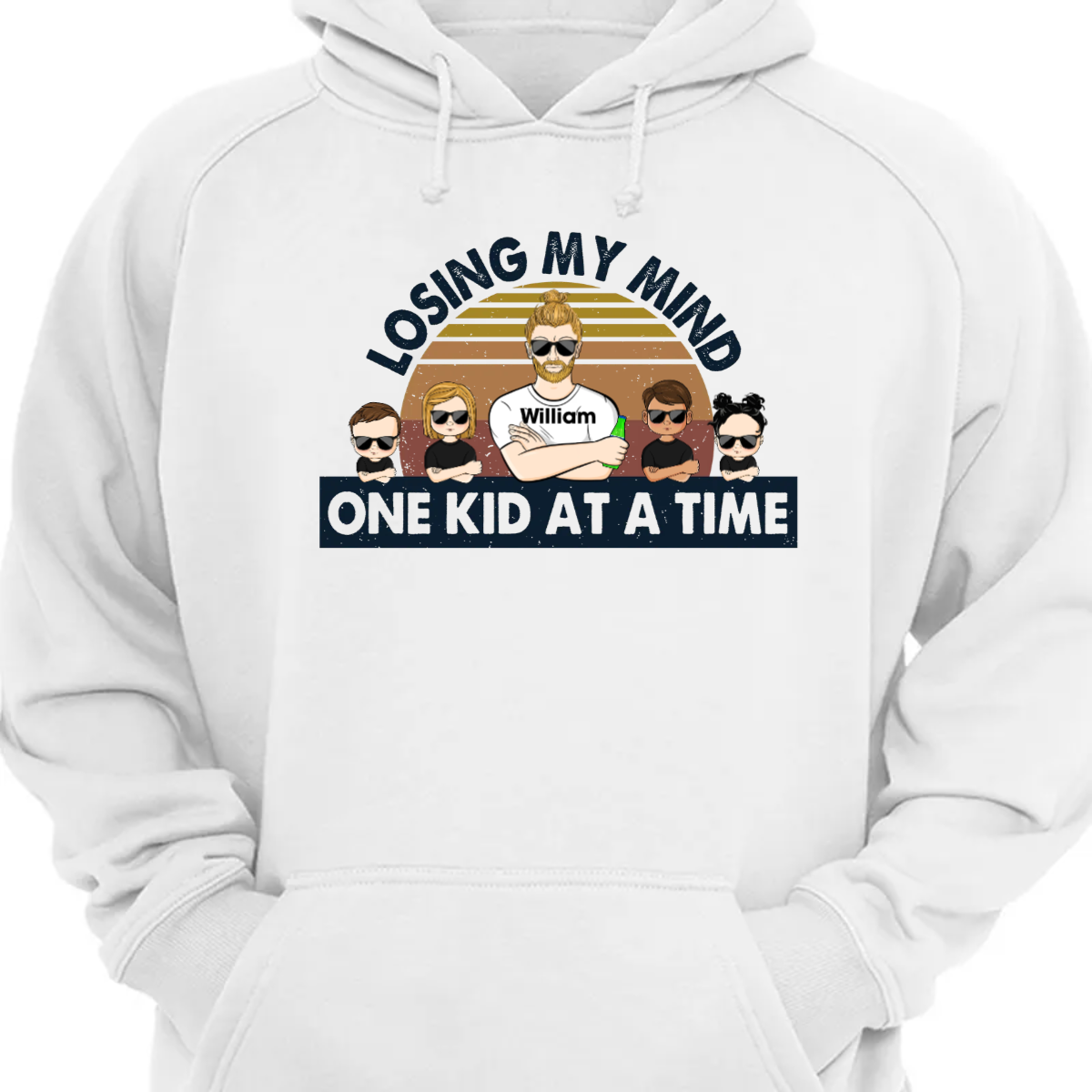 Dear Dad Losing My Mind One Kid At A Time - Father Gift - Personalized Custom T Shirt