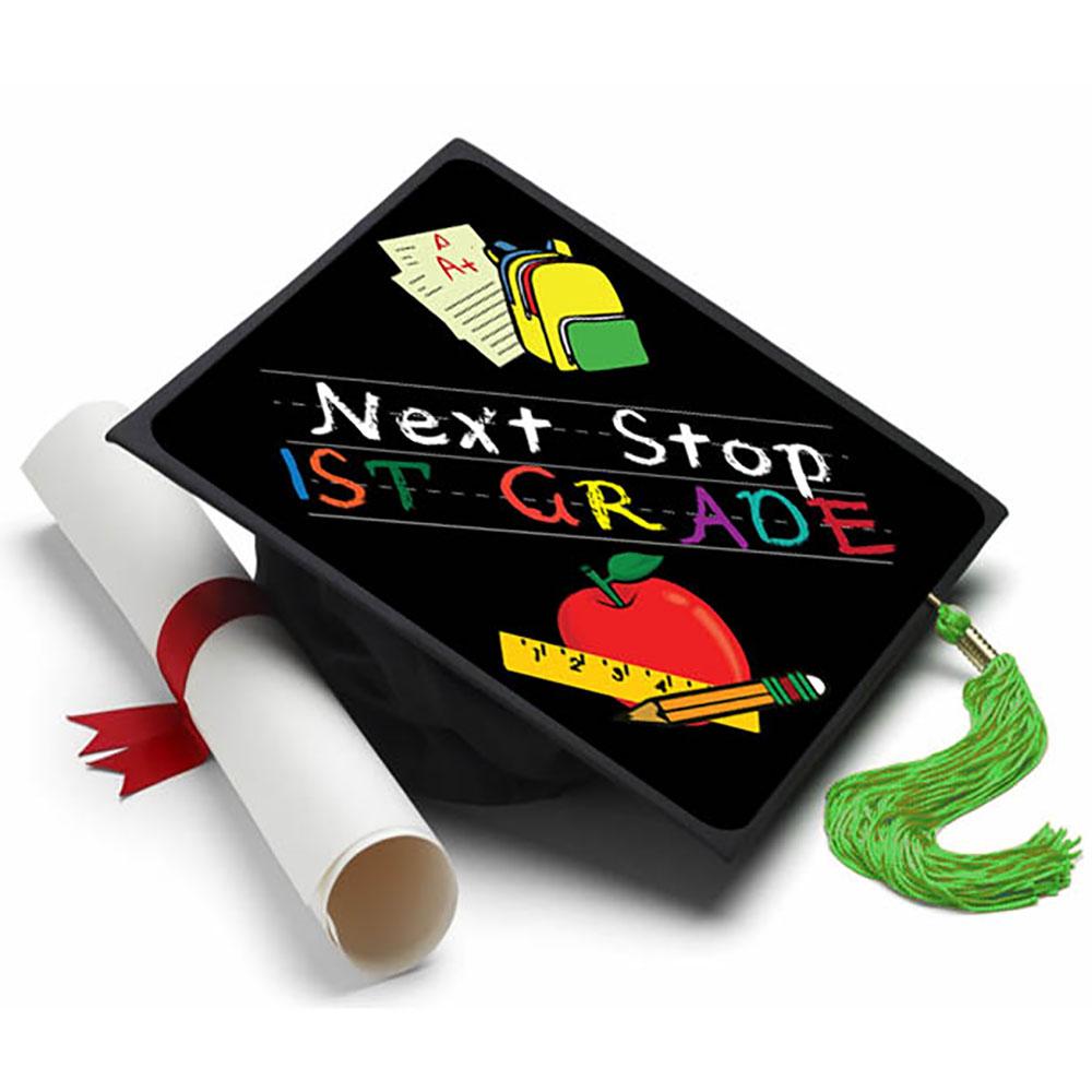 Elementary Graduation Cap - Next Stop First Grade Tassel Topper