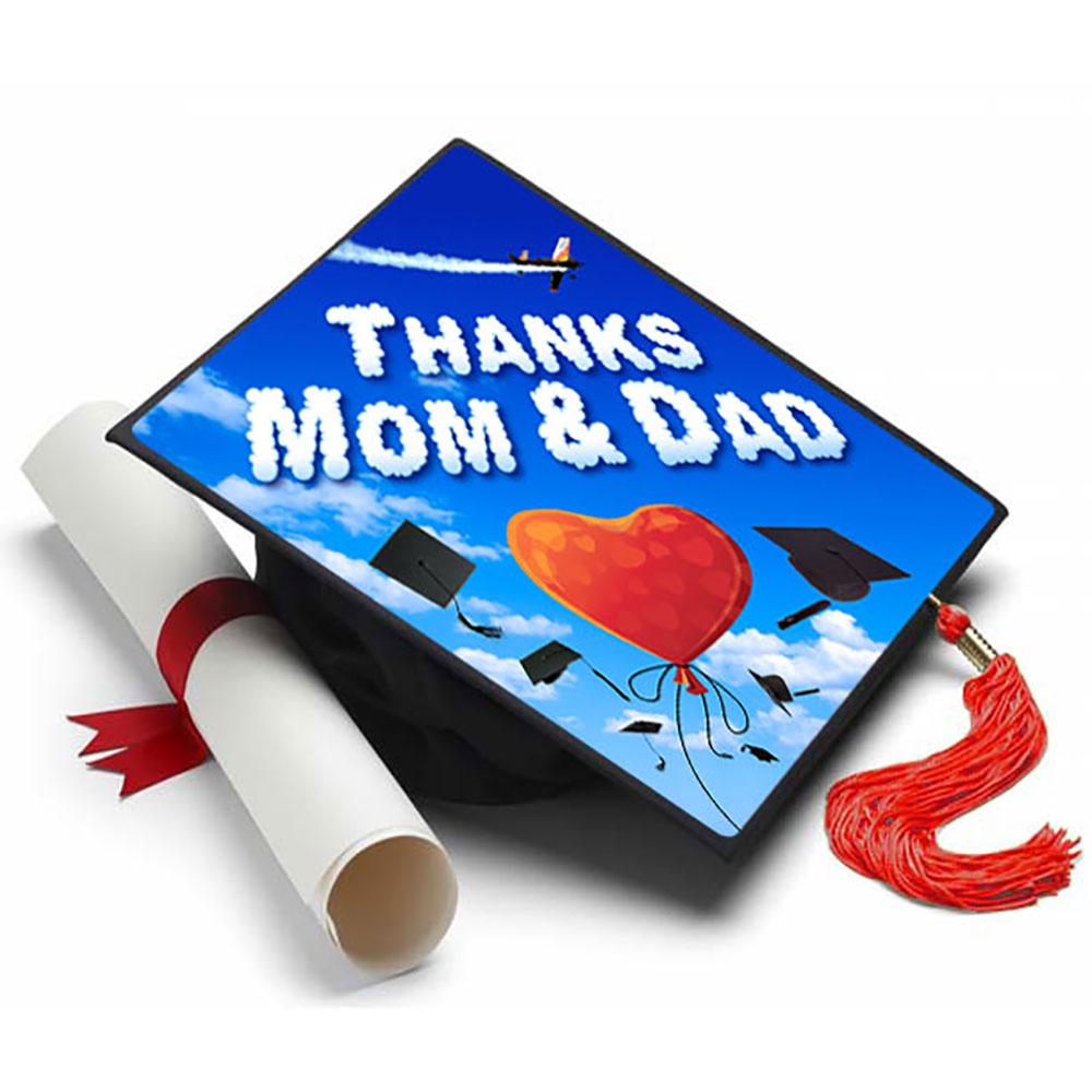 Thanks Mom & Dad Grad Cap Tassel Topper