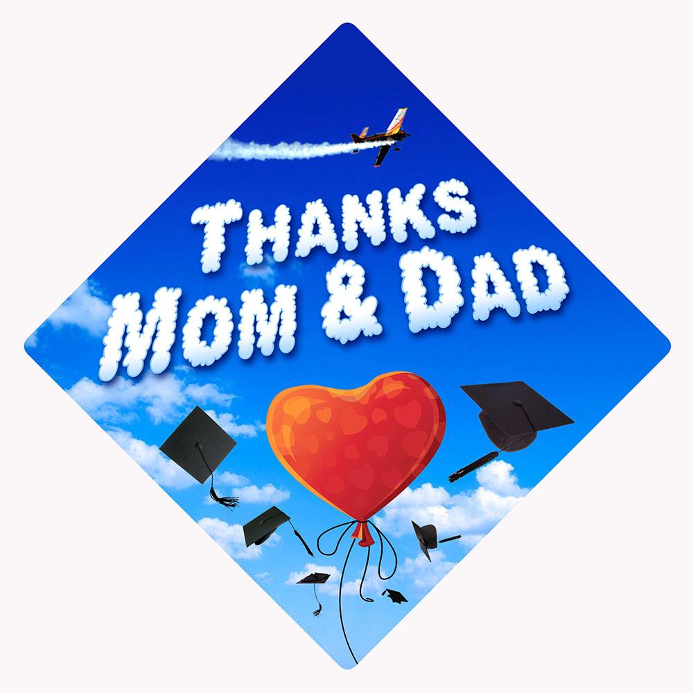Thanks Mom & Dad Grad Cap Tassel Topper